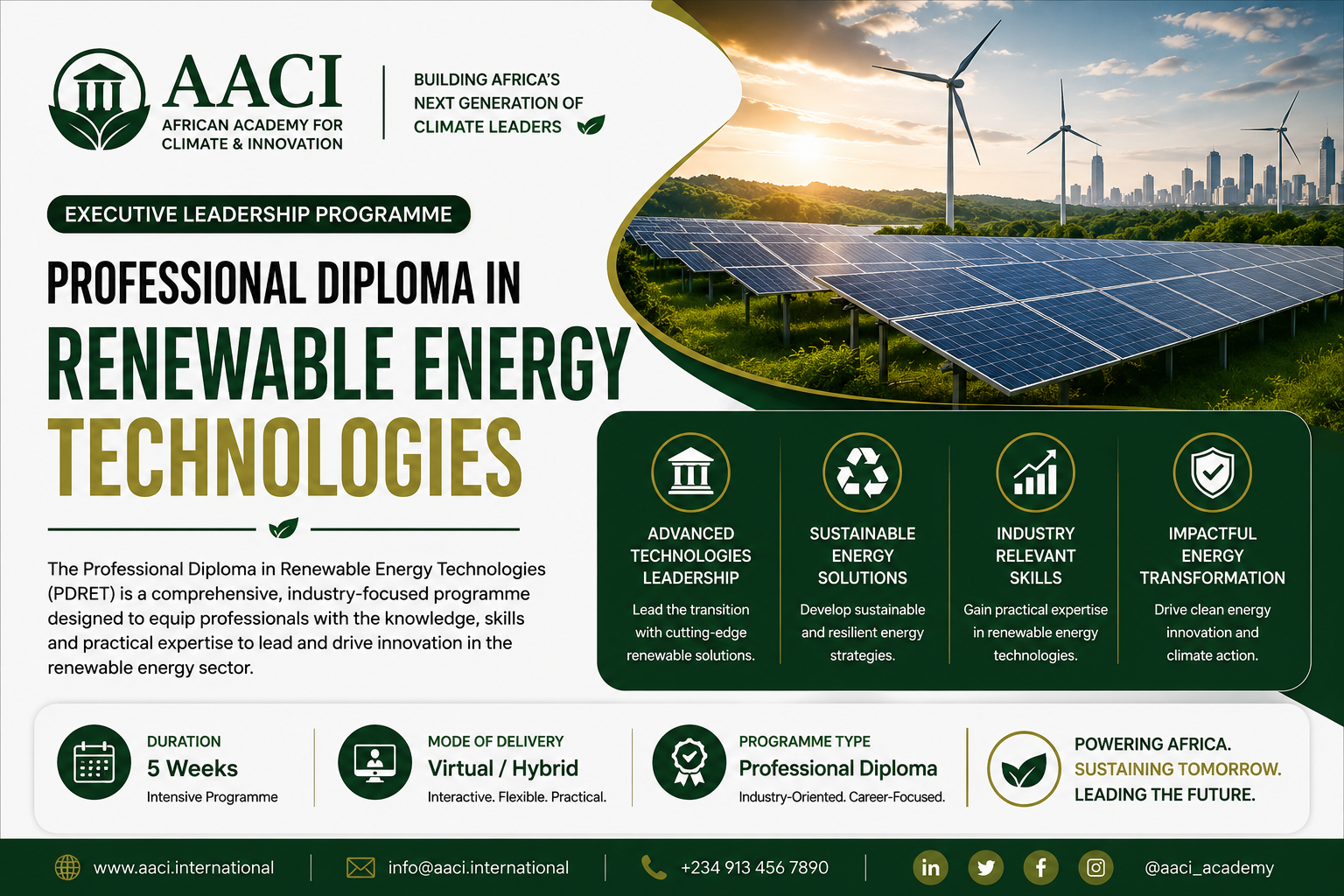 Professional Diploma in Renewable Energy Technologies